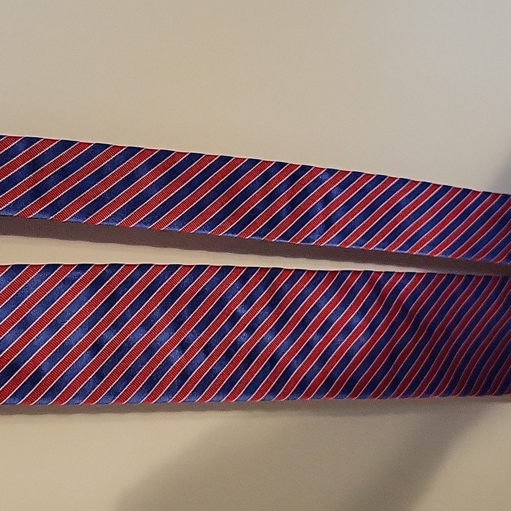 Men's Ted Baker Red/Blue Stripes Thin Tie š - Picture 7 of 12